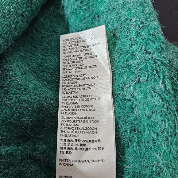 Free People Green Oversized Turtleneck Sweater Cozy Slouchy Chunky Knit NWOT Sm - Picture 8 of 8